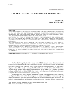 THE NEW CALIPHATE - A WAR OF ALL AGAINST ALL