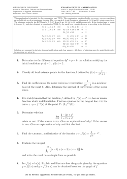1. Determine to the differential equation 4y + y = 0 the solution