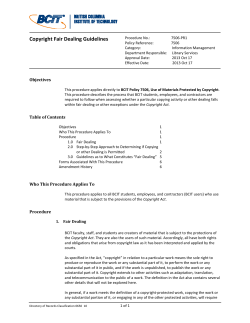 Copyright Fair Dealing Guidelines