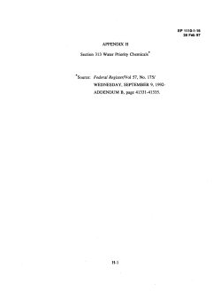 APPENDIX H Section 313 Water Priority Chemicals