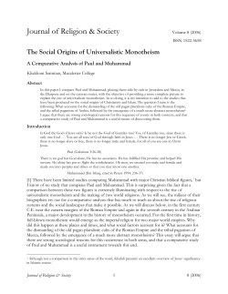 The Social Origins of Universalistic Monotheism