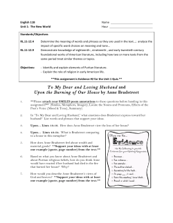 To My Dear and Loving Husband and Upon the Burning of Our