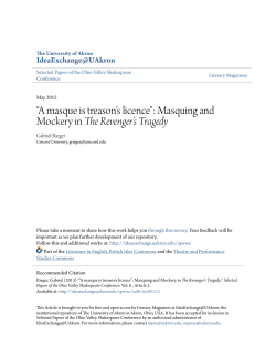 A masque is treason`s licence - IdeaExchange@UAkron