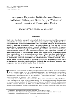 Incongruent Expression Profiles between Human and Mouse