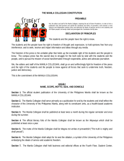 THE MANILA COLLEGIAN CONSTITUTION PREAMBLE