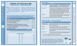 DIABETES, YOU COULD BE AT RISK