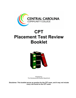 CPT Placement Test Review Booklet