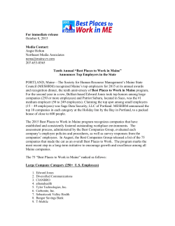 "Best Places to Work in Maine" Rankings