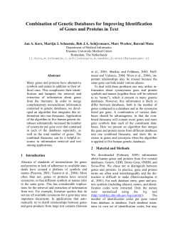 Combination of Genetic Databases for Improving Identification of