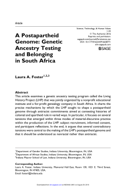 A Postapartheid Genome: Genetic Ancestry Testing and Belonging