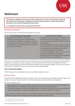 Retirement factsheet