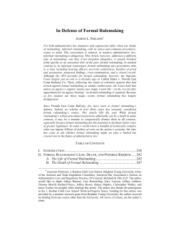In Defense of Formal Rulemaking