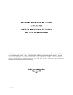 AN EXPLANATION OF OZONE AND ITS USES