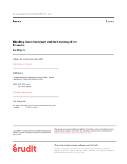 Dividing Lines: Surveyors and the Crossing of the Colonies
