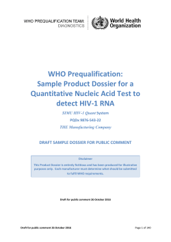 Sample Product Dossier for a Quantitative Nucleic Acid Test to