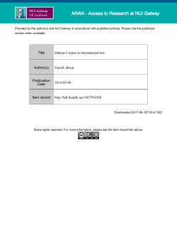 Title Habeas Corpus in international law Author(s) Farrell, Brian