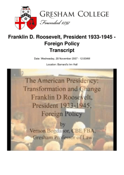 Franklin D. Roosevelt, President 1933-1945