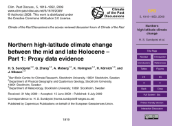 Northern high-latitude climate change