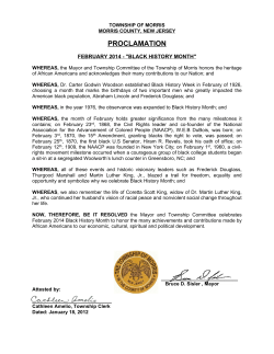 proclamation - Morris Township