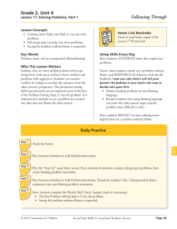 Following Through Grade 2, Unit 4