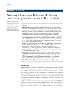 Achieving a Consensual Definition of Phishing Based on a