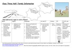 Class Three Half-Termly Information