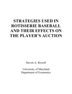 strategies used in rotisserie baseball and their effects on the player`s