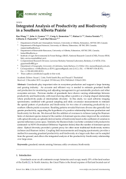 Integrated Analysis of Productivity and Biodiversity in a Southern