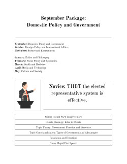 Introduction to Domestic Policy and Government