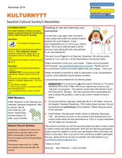 kulturnytt - Swedish Cultural Society