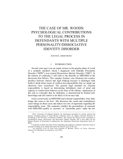 THE CASE OF MR. WOODS: PSYCHOLOGICAL CONTRIBUTIONS