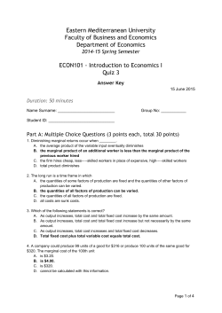 ECON101 2014-15 Spring Quiz 3 Answers