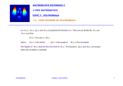 2. Long division of polynomials
