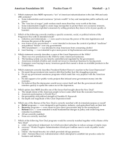 American Foundations 101 Practice Exam #5