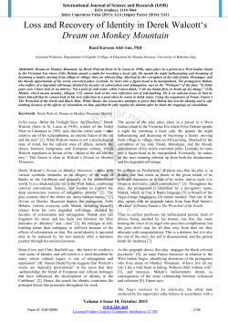 Loss and Recovery of Identity in Derek Walcott