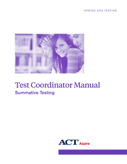 ACT Aspire Test Coordinator Manual