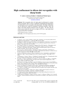 High confinement in silicon slot waveguides with sharp bends