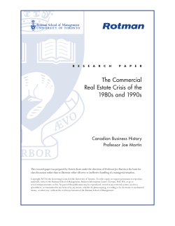 The Commercial Real Estate Crisis of the 1980s and 1990s