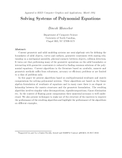 Solving Systems of Polynomial Equations