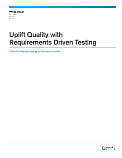 Uplift Quality with Requirements Driven Testing