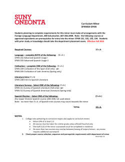 Curriculum Minor SPANISH