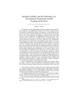 Inchoate Liability and the Espionage Act: The