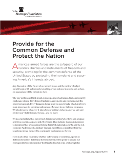 Provide for the Common Defense and Protect the Nation