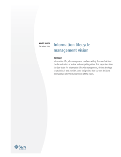 Information lifecycle management vision