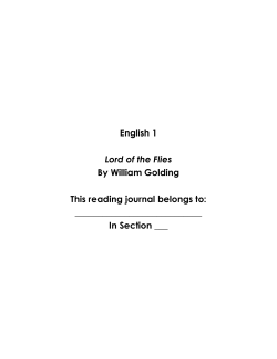 English 1 Lord of the Flies By William Golding This reading journal
