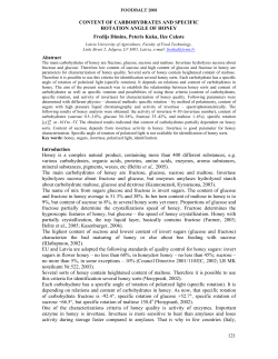 content of carbohydrates and specific rotation angle of honey