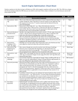Search Engine Optimization &ndash; Priority Sheet TALL