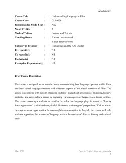 CLB 9020 Understanding Language in Film