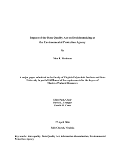 Impact of the Data Quality Act on Decisionmaking at the