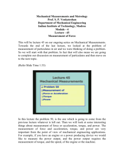 mechanical measurements and metrology